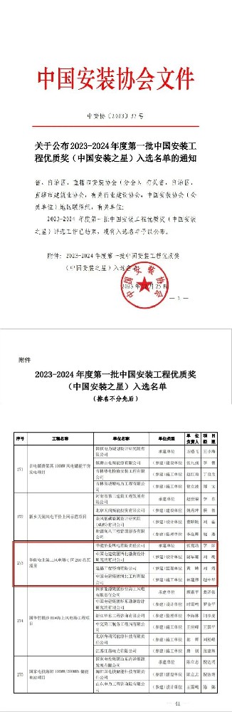 喜報！成功摘“星”！公司監(jiān)理的項目斬獲中國安裝工程優(yōu)質獎